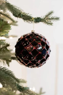 12 CM Dark Red Honeycomb Christmas Ball Ornament