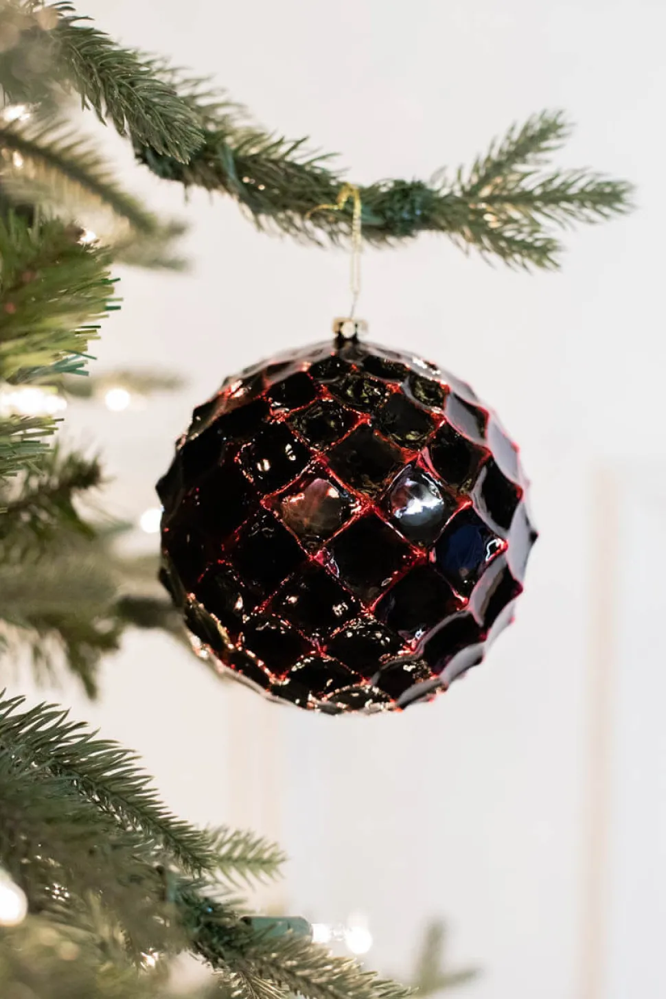 12 CM Dark Red Honeycomb Christmas Ball Ornament