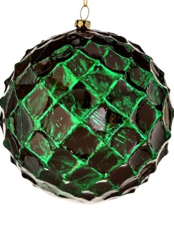 12cm Emerald Honeycomb Christmas Ball Ornament
