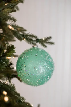 15cm Ice Sugared Gumdrop Ball Ornament Mint Green
