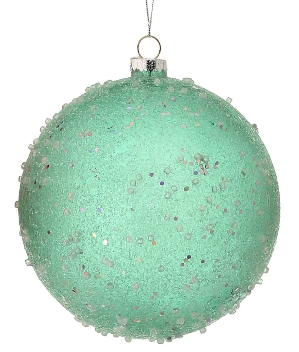 15cm Ice Sugared Gumdrop Ball Ornament Mint Green