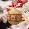 12 cm Natural Jute Ball Christmas Ornament
