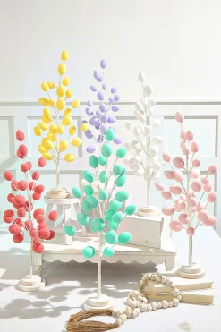 22.5" Colorful Flocked Egg Tree