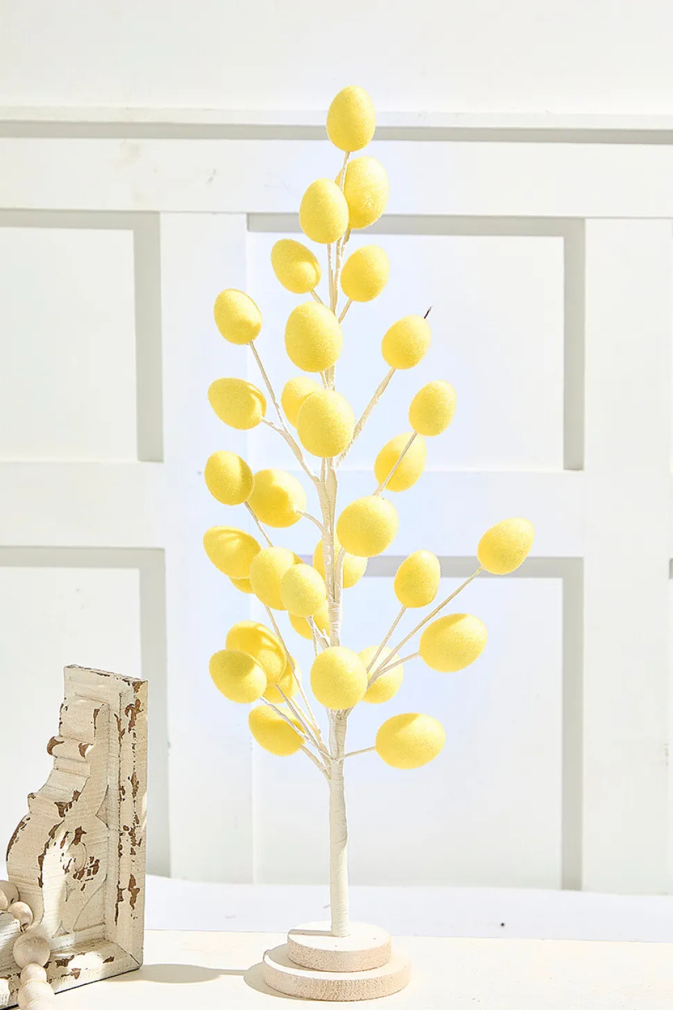 22.5" Colorful Flocked Egg Tree