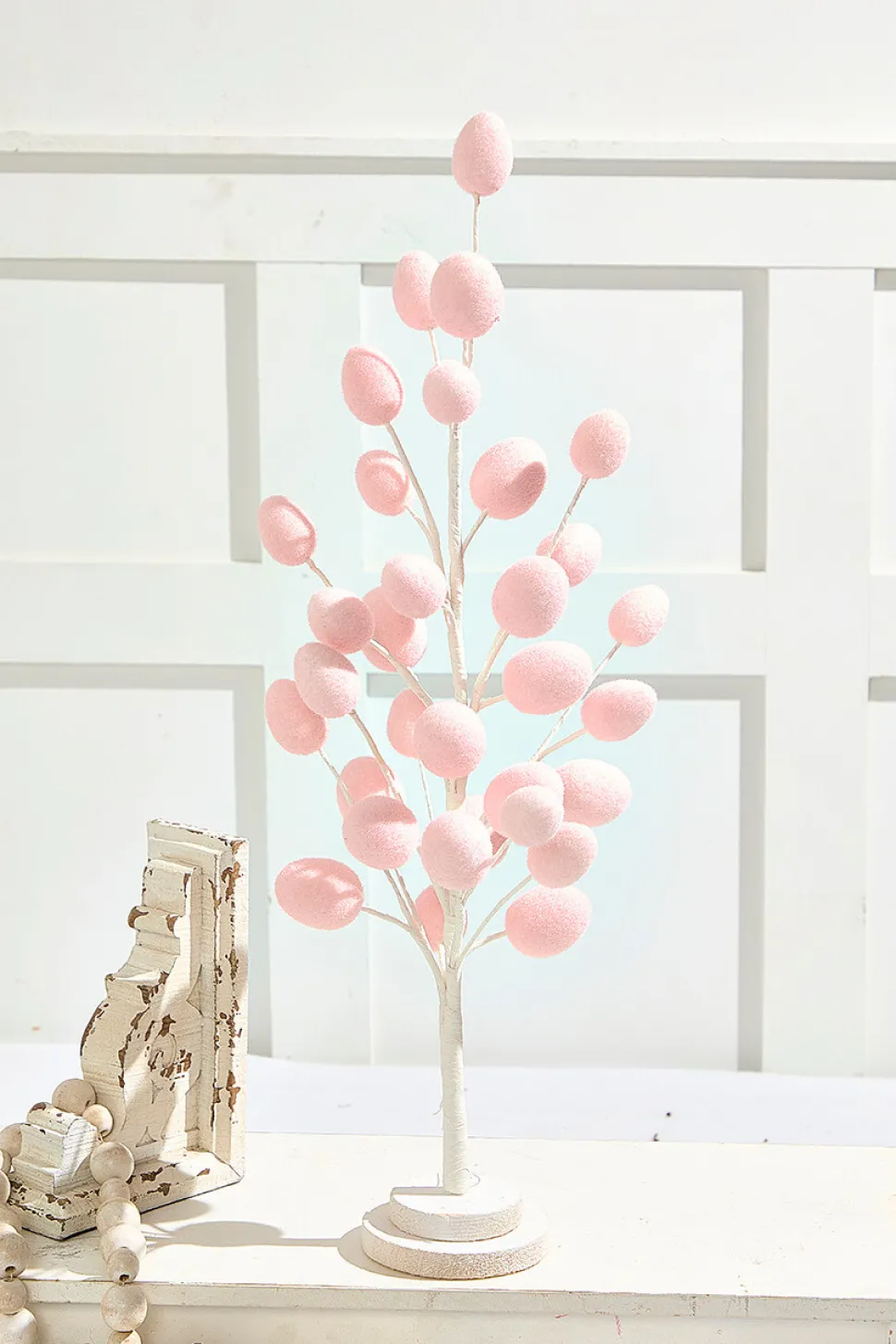 22.5" Colorful Flocked Egg Tree