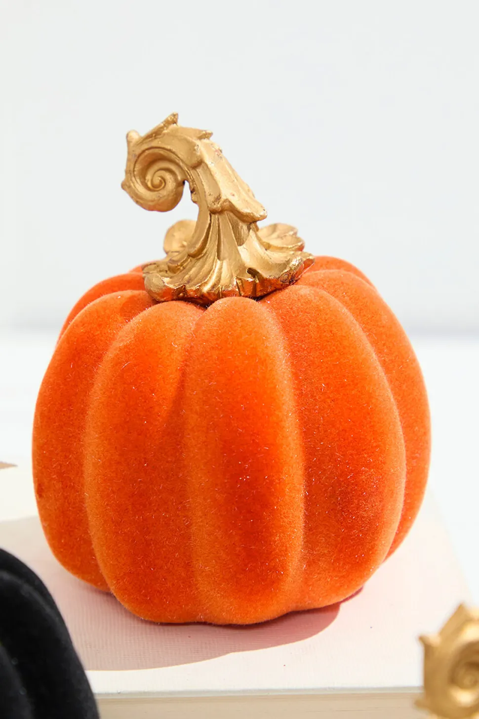 4.1" Colorful Flocked Pumpkin