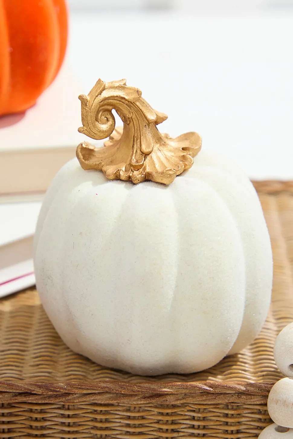 4.1" Colorful Flocked Pumpkin