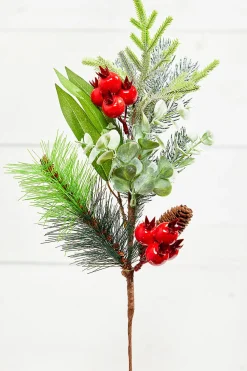 25" Cone Berry Pinecone Spray
