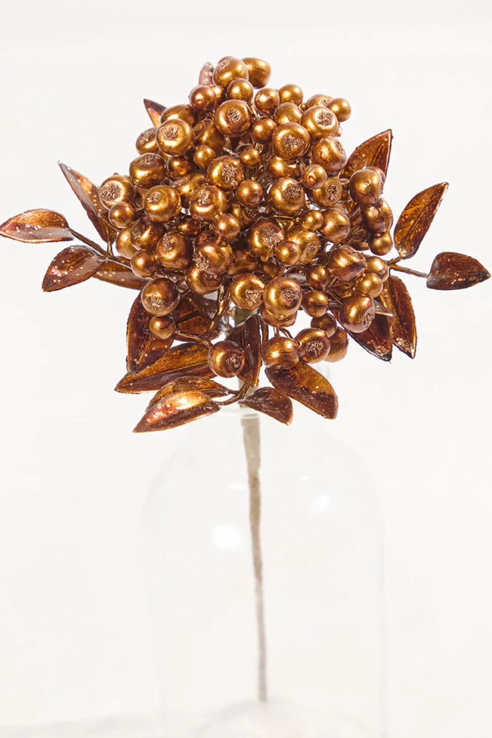 14" Copper Berry Bunch Metallic Stem