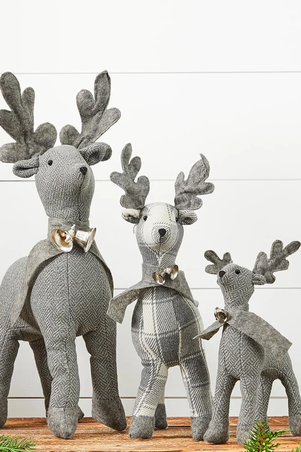 Country Fabric Reindeer - Set of 3