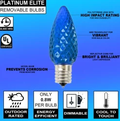 C9 Platinum Elite LED SMD Bulb (25 bulbs/bag) - Faceted, Blue