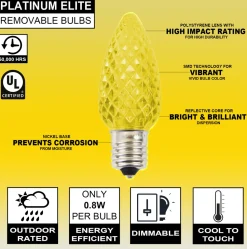 C9 Platinum Elite LED SMD Bulb (25 bulbs/bag) - Faceted, Yellow