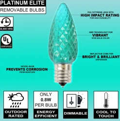 C9 Platinum Elite LED SMD Bulb (25 bulbs/bag) - Faceted, Teal