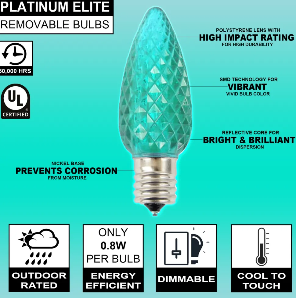 C9 Platinum Elite LED SMD Bulb (25 bulbs/bag) - Faceted, Teal