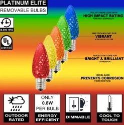 C9 Platinum Elite LED SMD Bulb (25 bulbs/bag) - Faceted, Multi