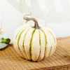 6" Cream/Green Harvest Vine Pumpkin
