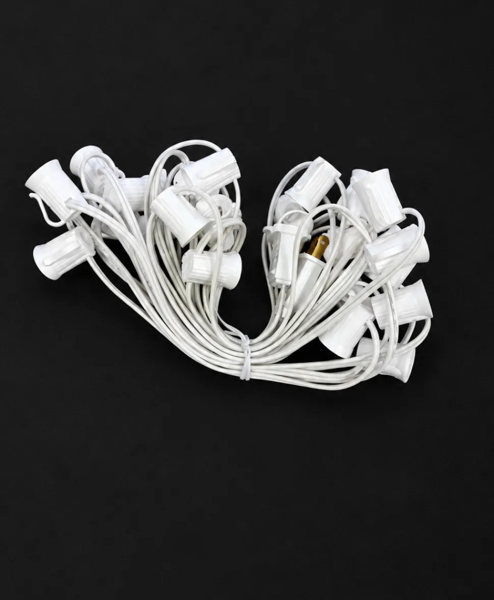 C9 Socket Cord White - 25' 12" Spacing