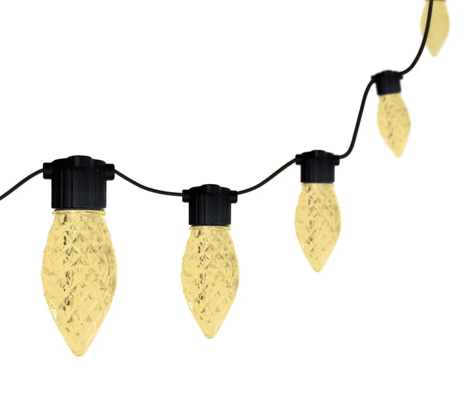 C9 Warm White Faceted 25 LED Light Set