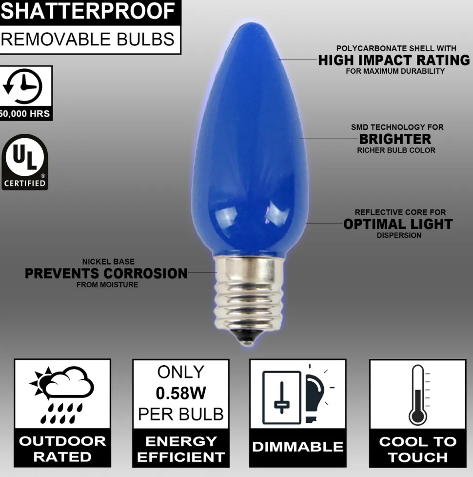 C9 Wonderful LED SMD Bulb (25 bulbs/bag) - Frosted, Blue