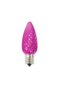C9 Wonderful LED SMD Bulb (25 bulbs/bag) - Faceted, Pink