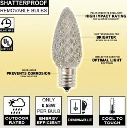C9 Wonderful LED SMD Bulb (25 bulbs/bag) - Faceted, Warm White