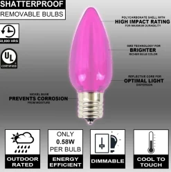 C9 Wonderful LED SMD Bulb (25 bulbs/bag) - Smooth, Pink