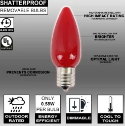 C9 Wonderful LED SMD Bulb (25 bulbs/bag) - Frosted, Red