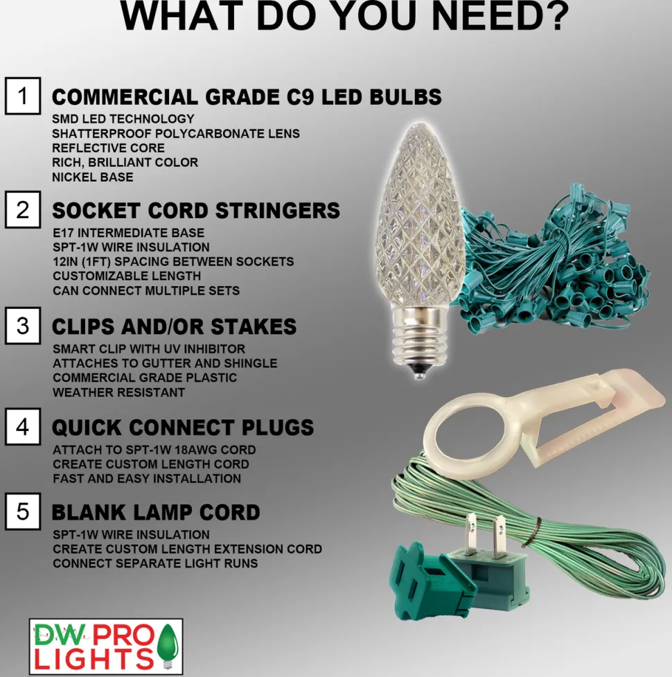C9 Wonderful LED SMD Bulb (25 bulbs/bag) - Smooth, Orange