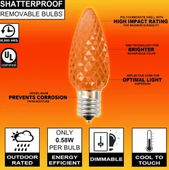 C9 Wonderful LED SMD Bulb (25 bulbs/bag) - Faceted, Orange