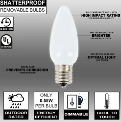 C9 Wonderful LED SMD Bulb (25 bulbs/bag) - Frosted, Cool White