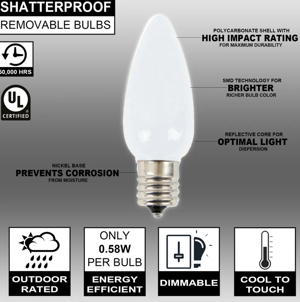 C9 Wonderful LED SMD Bulb (25 bulbs/bag) - Frosted, Cool White