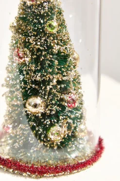 7.5" Deco Tree in Glass Dome Ornament