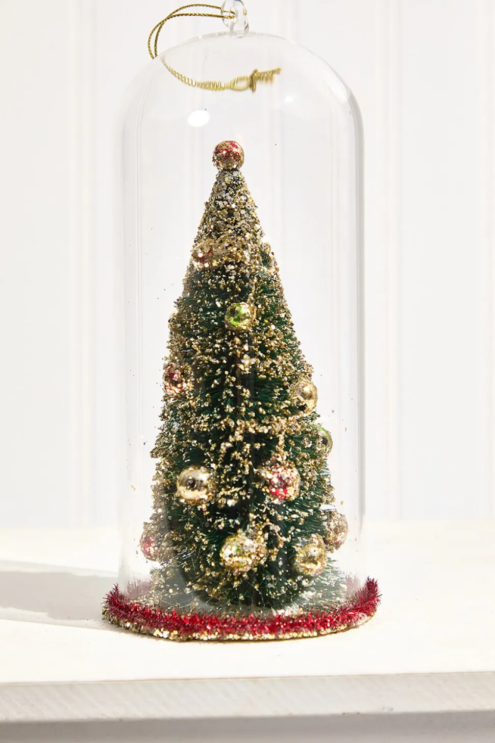 7.5" Deco Tree in Glass Dome Ornament