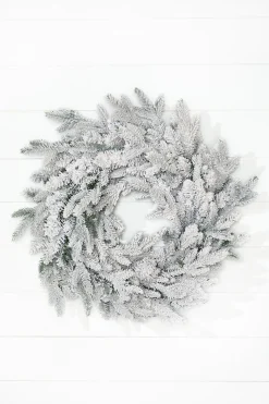 24" Deluxe Flocked Wreath