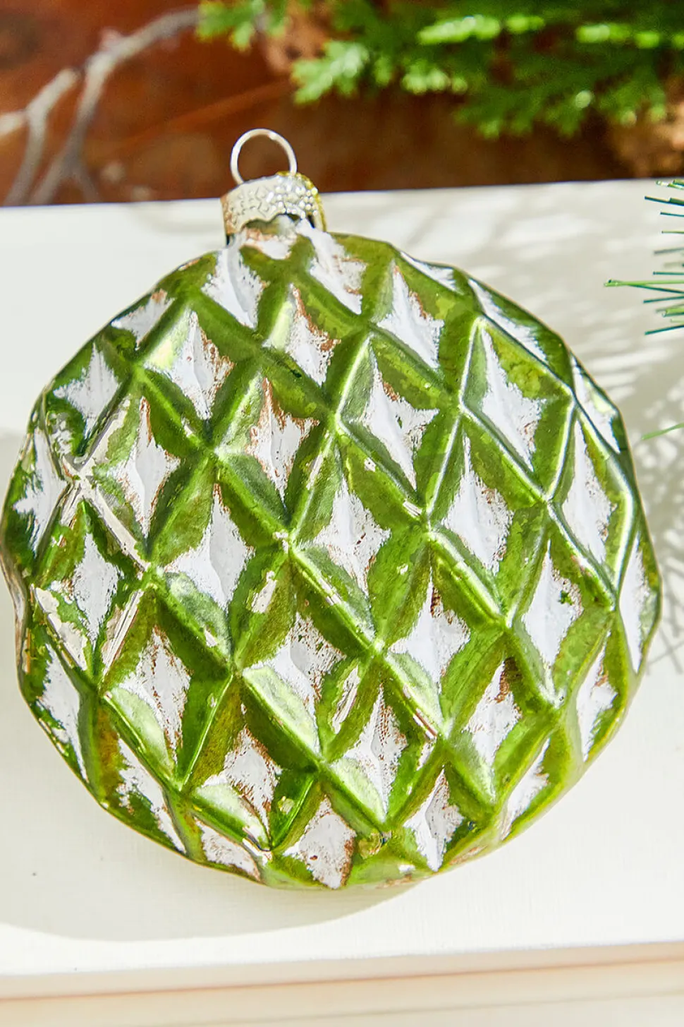 4" Disc Glass Ornament