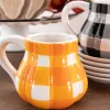 4” Dolomite Pumpkin Shaped Buffalo Check Mug