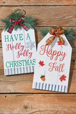 13.7” Double-Sided Christmas/Fall Wall Decor