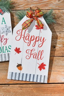 13.7” Double-Sided Christmas/Fall Wall Decor