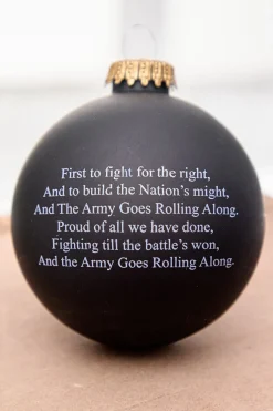 3.25" Ebony U.S . Army Logo & Song Glass Ball Ornament