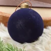 3" Eggplant Velvet Glass Ornament