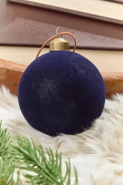 3" Eggplant Velvet Glass Ornament