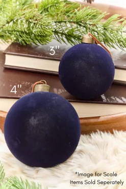 3" Eggplant Velvet Glass Ornament