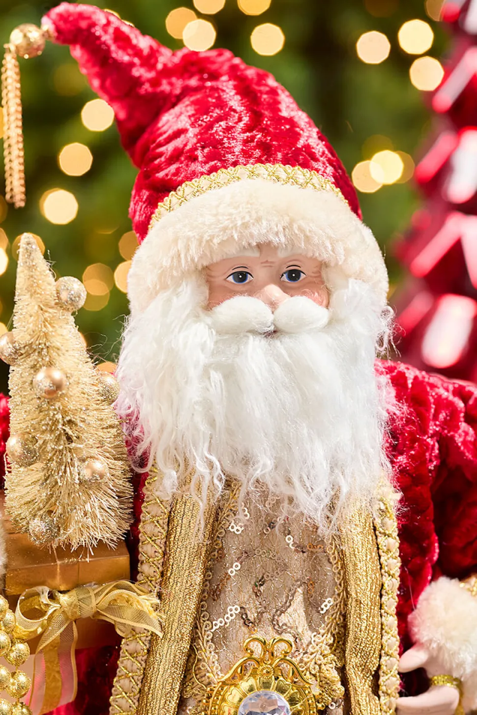 21" Elegant Vintage Santa With Plaque