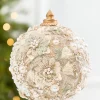 5" Embellished Pearl Glitter Ornament