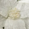 26” Embossed Poinsettia with Glitter Stem