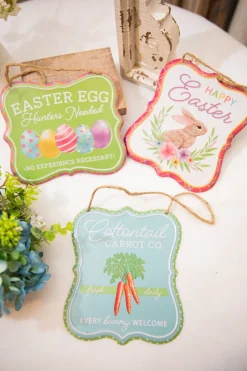 7" Embossed Tin Easter Sign