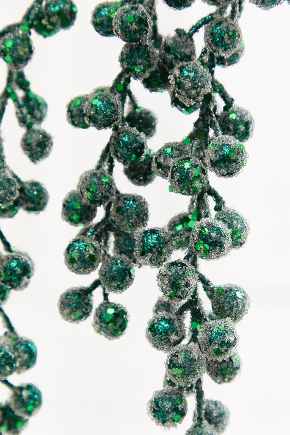 31" Emerald Glitter Berry Spray
