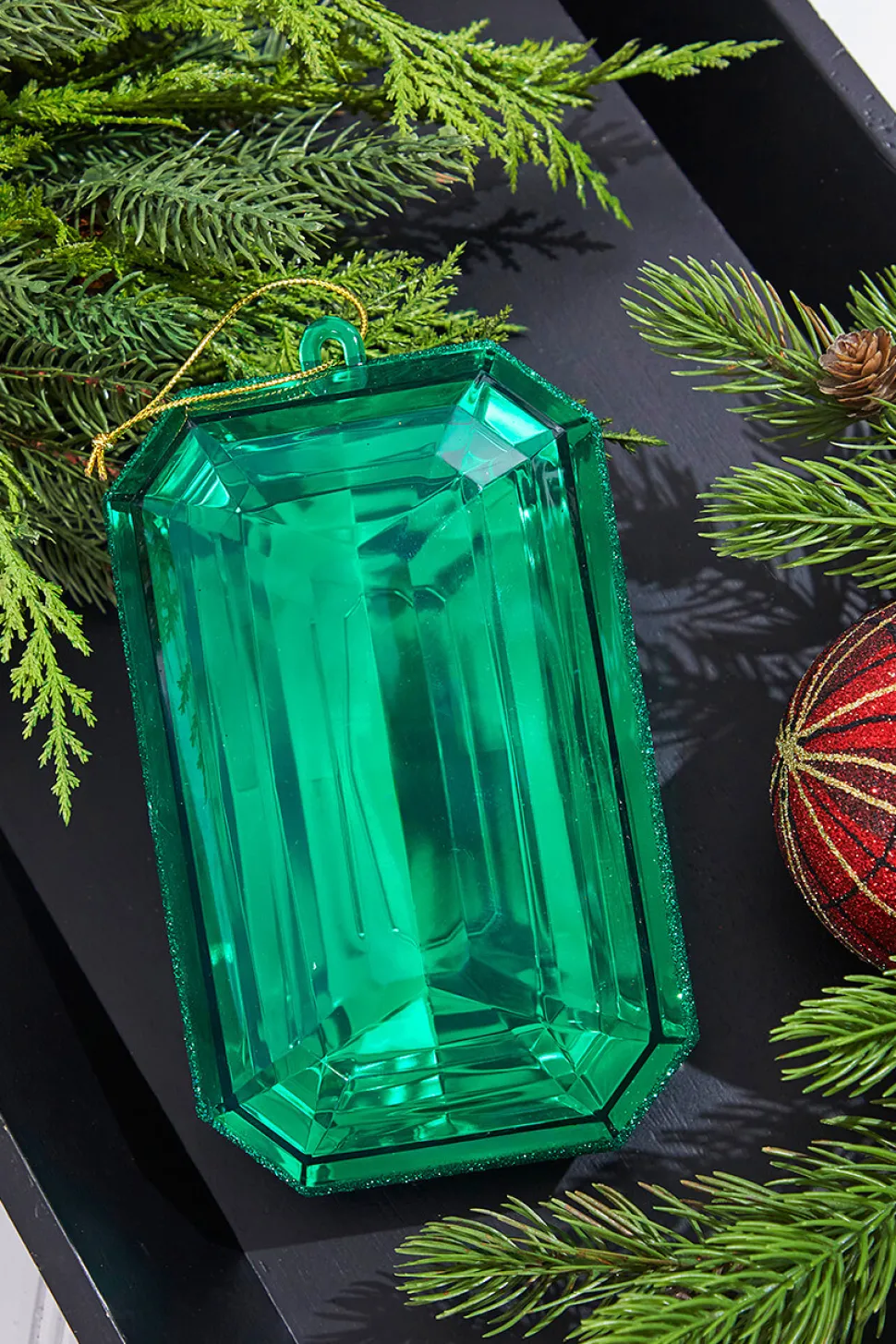 8" Emerald Jewel Ornament