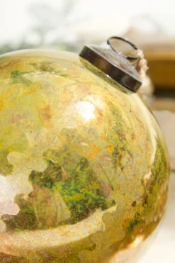 5" Etched Brilliant Gold Ball Ornament