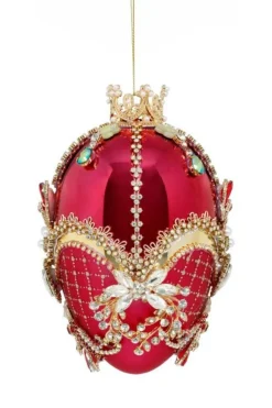 7" Faberge Jewel Egg Ornament, Red Raspberry - Mark Roberts